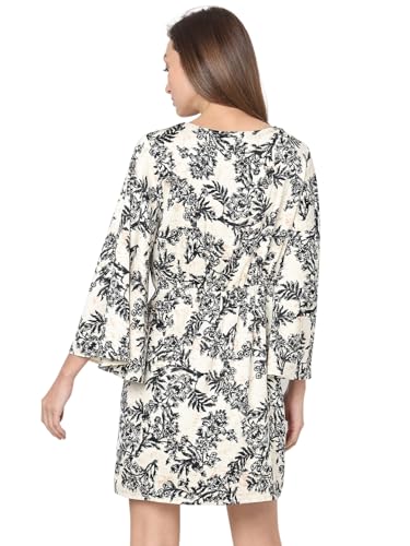 VERO MODA Women's Polyester A-Line Above The Knee Dress (Birch) - SaumyasStore