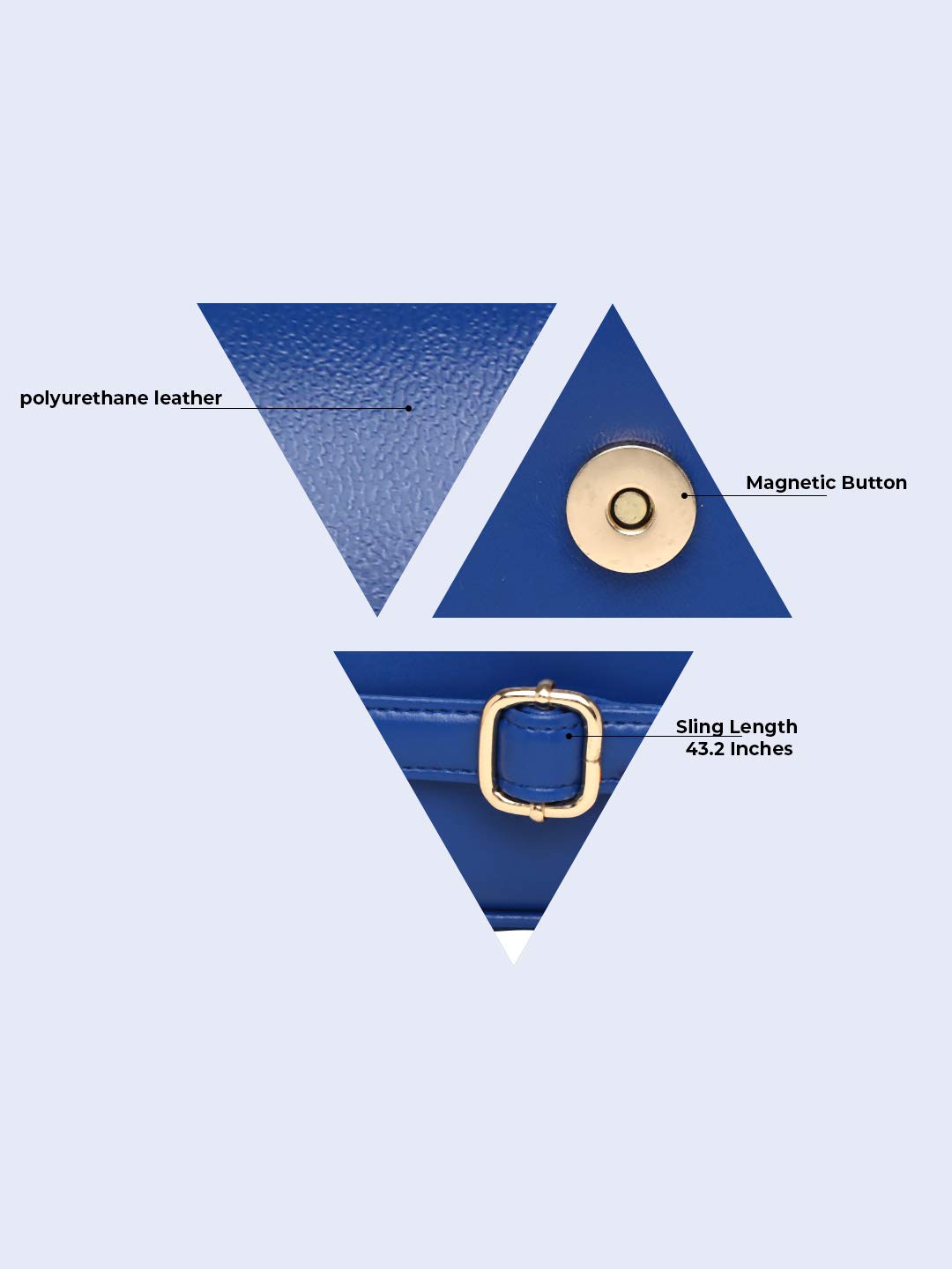 KLEIO Stylish PU Sling Bag for Women/Girls (Royal Blue) (HO8016KL-RB) - SaumyasStore