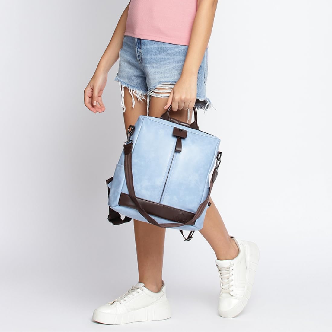 VISMIINTREND Stylish Leather Backpack Handbag Shoulder Sling Purse Bag for Women and Girl | College Bags for Girls | Belt | Travel | Work | Birthday Gift for Wife | Rakhi Gifts for Sisters | Bhabhi - SaumyasStore