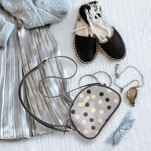 SACCI MUCCI Printed Handcrafted Crossbody Rainbow sling bag, Sling Bag for Women Ladies Single Shoulder Bag - Cute Polka (Black) - SaumyasStore