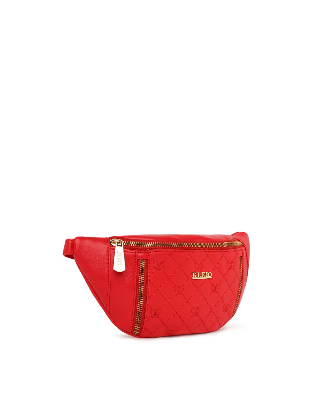 KLEIO Quilted Chain Sling Waist Belt Pouch for Women Girls (HO8017KL-RE) (Red) - SaumyasStore