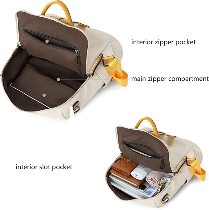 ProArch Premium Leather Convertible Backpack Handbag Sling Bags for Women (YF) - SaumyasStore