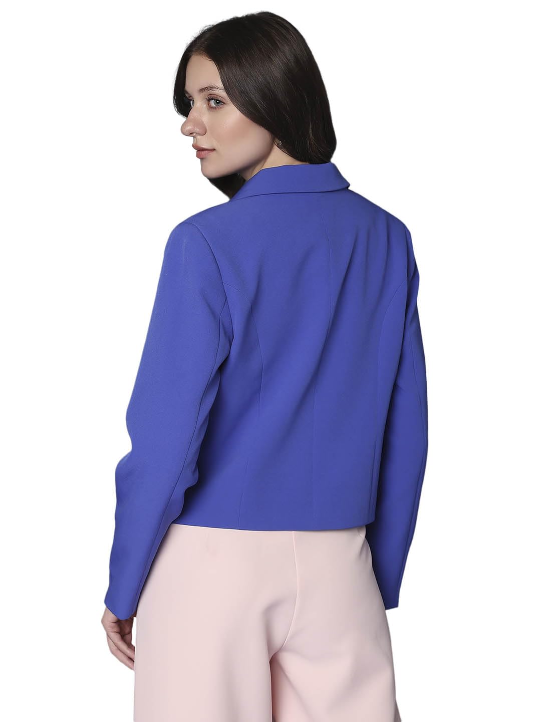 VERO MODA Women's Single Breasted Blazer Regular 10297732-Dazzling Blue_Dazzling - SaumyasStore