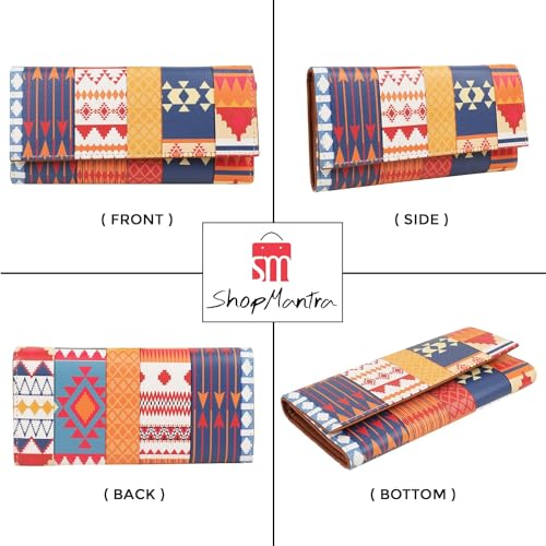 ShopMantra Abstract Triangle Pattern Multicolor Faux Leather Printed Women's Wallet - SaumyasStore