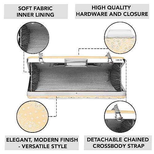 Peora Cream Clutch Purses for Women Handmade Evening Sling Handbag Stylish Bridal Fashion Clutch Bag for Girls - SaumyasStore