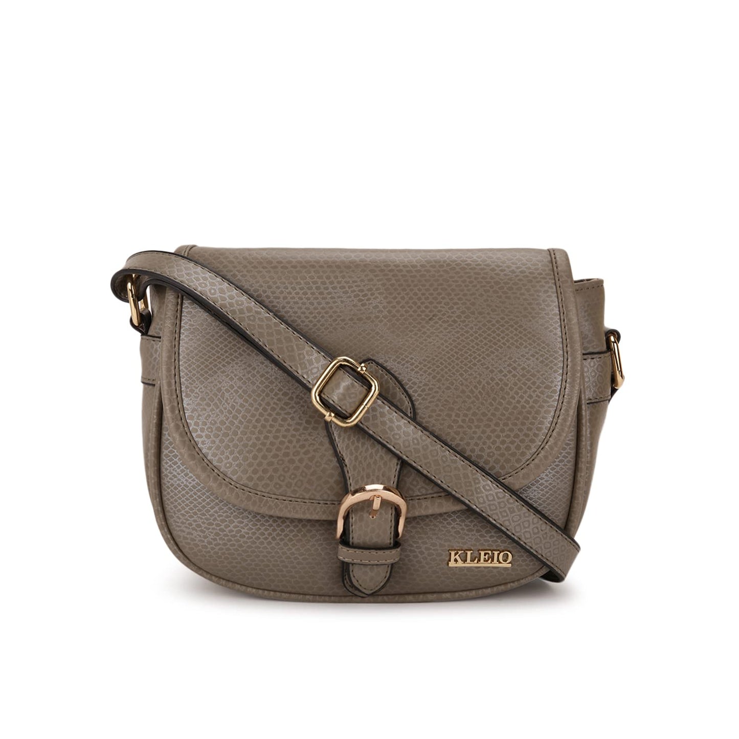 KLEIO Snake Faux Leather Side Cross Body Sling Bag for Women's/Girls (HO8053KL-GY)(GREY) - SaumyasStore