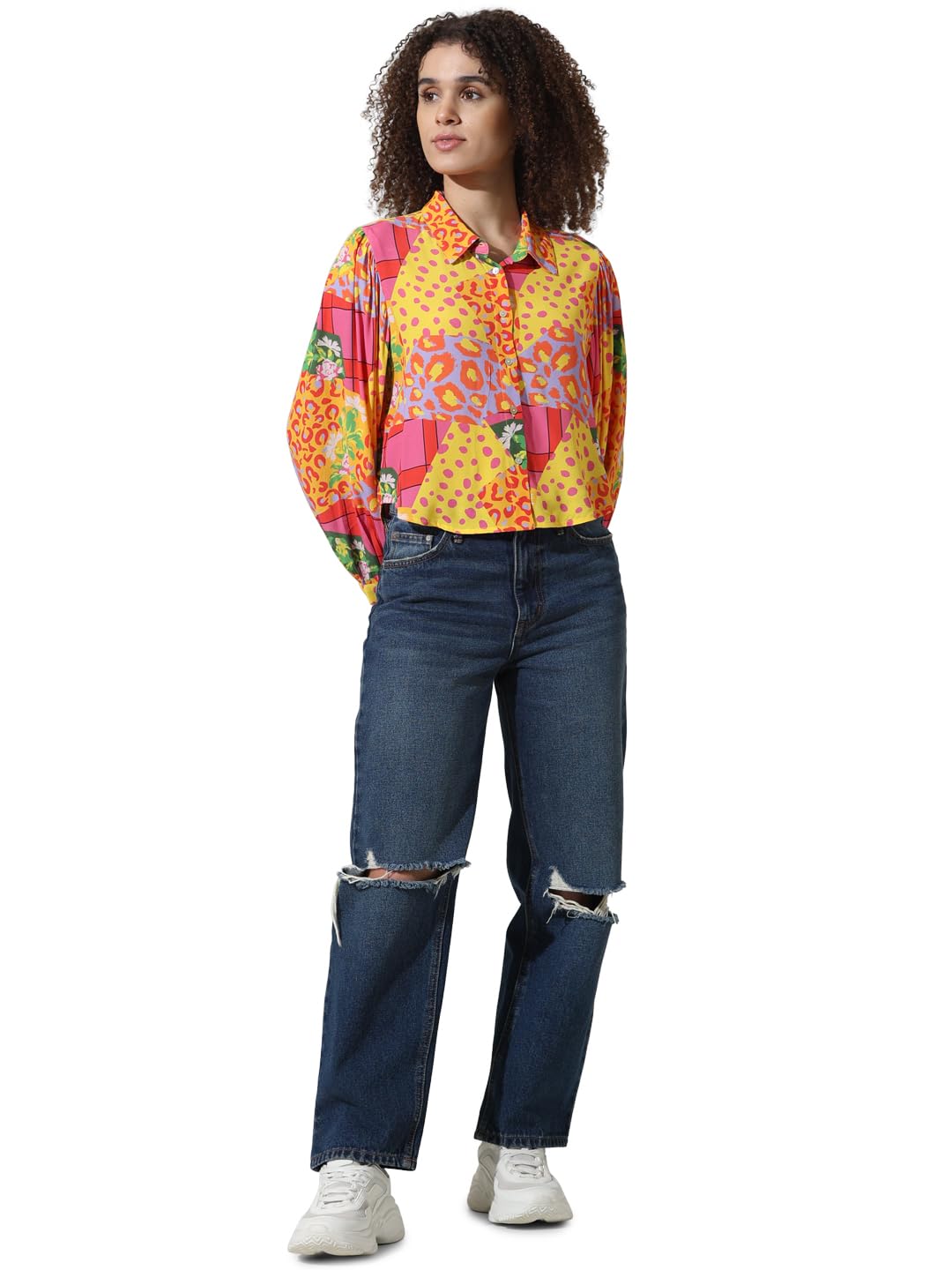ONLY Women's Relaxed Fit Shirt (15334402-Fuchsia Pink_Fuchsia - SaumyasStore