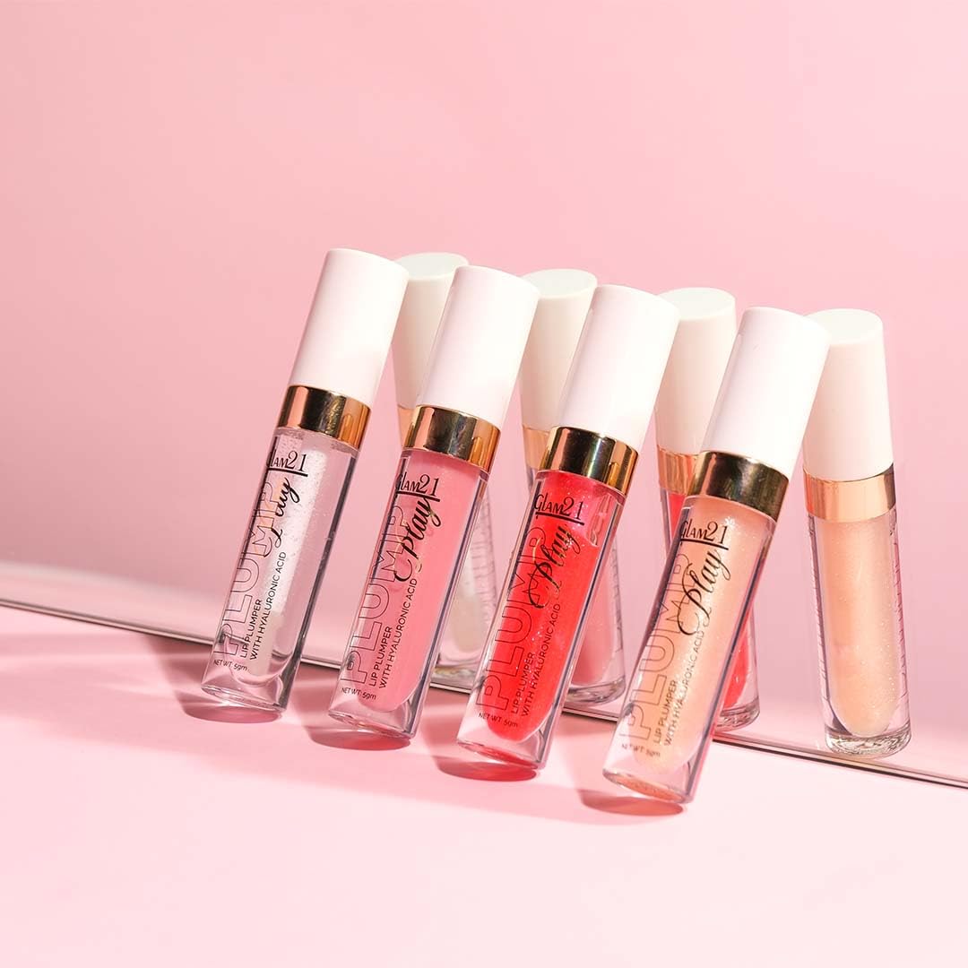 Glam 21 Lip Plumper With Hyaluronic Acid | Lightweight Lip Gloss With High Shine Glossy Finish For Fuller And Plump Lips | 04 Nude Shimmer - 5 Gm - SaumyasStore