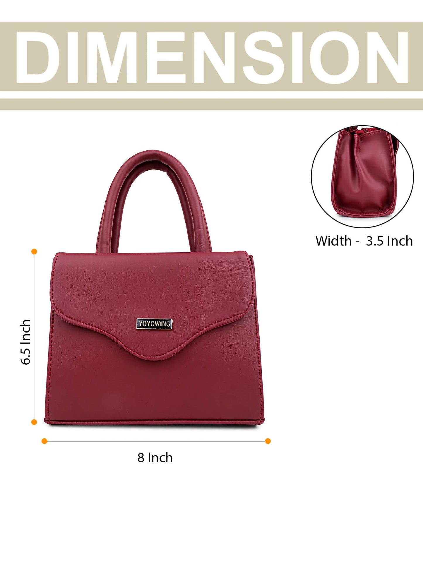 YOYOWING Hand bag for women Synthetic Leather Cross body Ladies sling purse travel shoulder strap (Cherry) - SaumyasStore