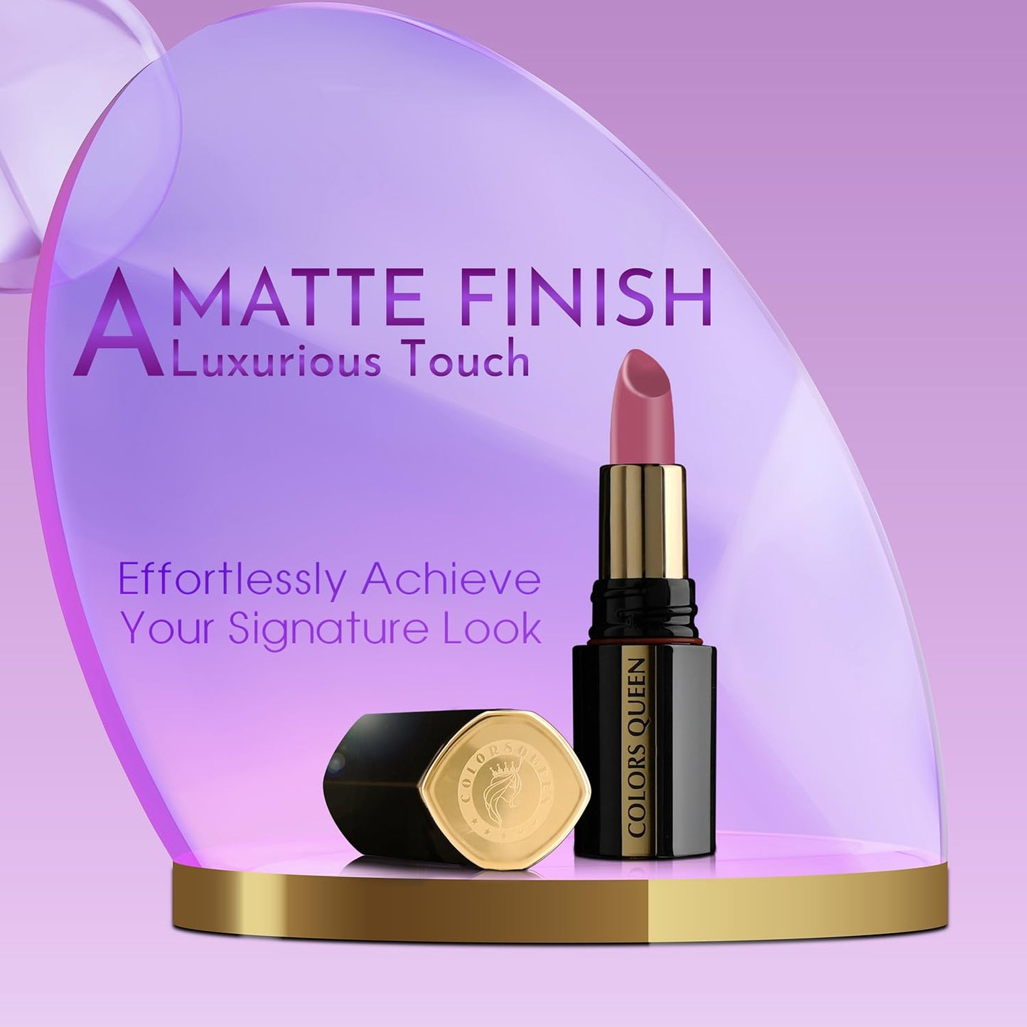 Colors Queen Luxury Matte Non Transfer Lipstick - 06 Nude Toast, 4g | Highly Pigmented, Single Stroke Application, Ultra Matte Long Lasting Lipstick | Smudge Proof & Waterproof Lipstick for Women - SaumyasStore