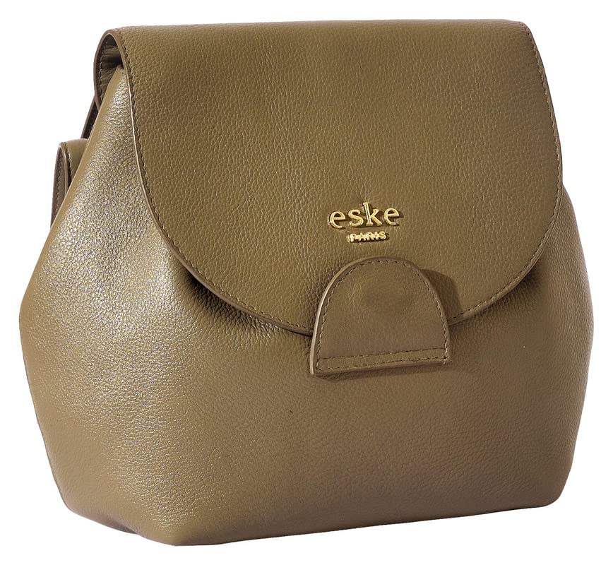 eske Linda - Genuine Leather Backpack- Solid Pattern - Spacious Compartments - Work & Travel Bag - Durable & Water Resistant - Adjustable Strap - For Women - SaumyasStore