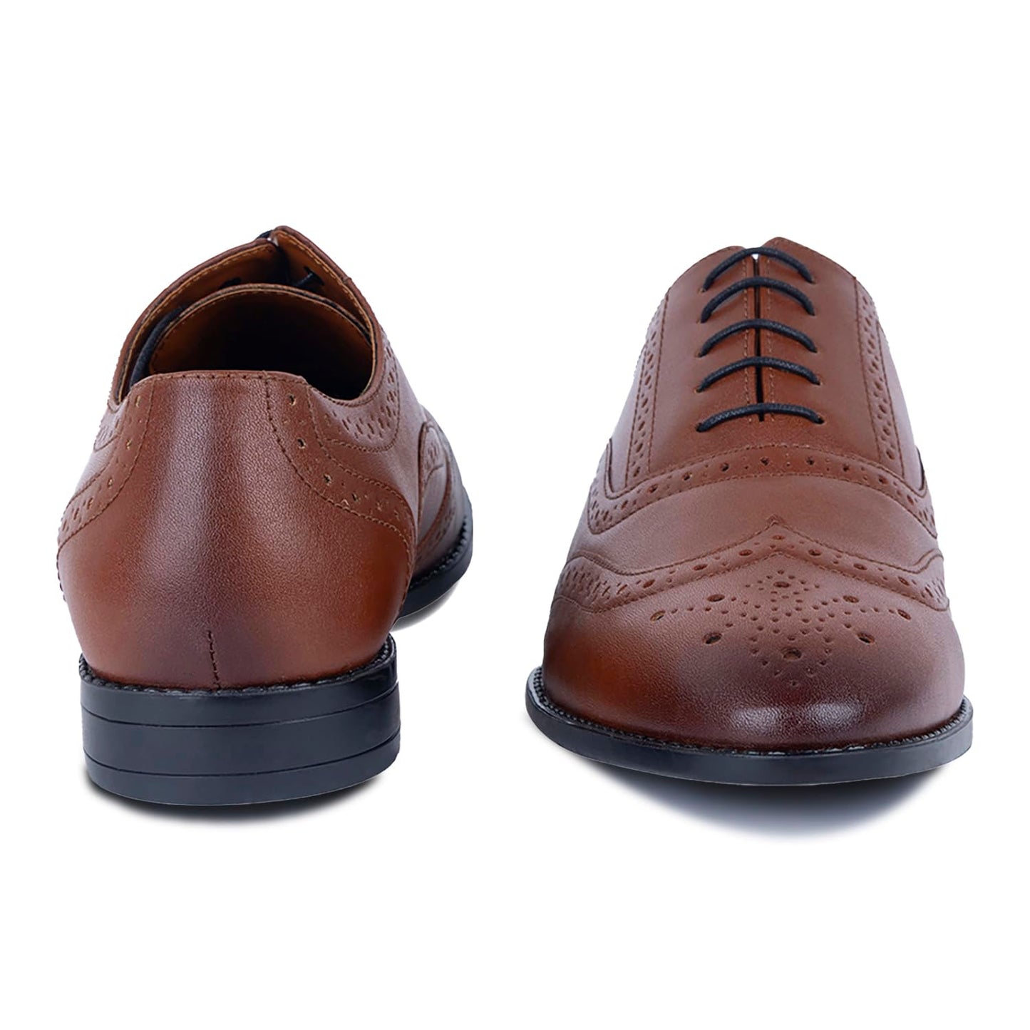 LOUIS STITCH Men's American Tan Wingtip Brogue Style Comfortable Formal Shoes Lace Up Shoe for Men (RGBG-) (Size- 11 UK) - SaumyasStore
