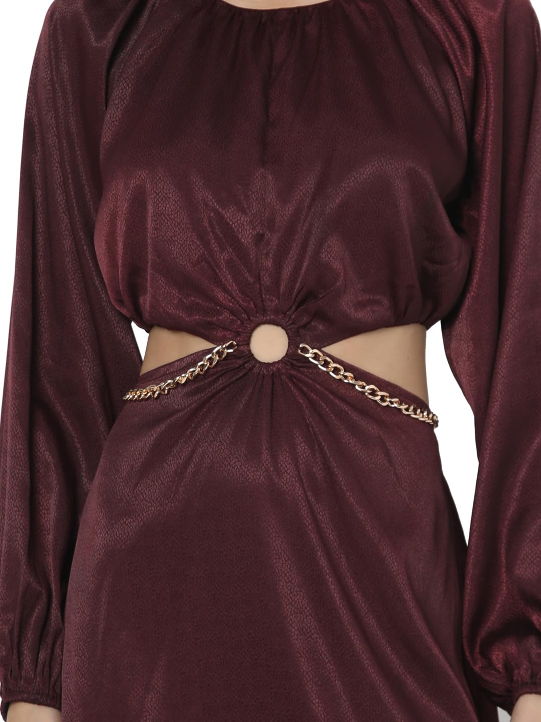 VERO MODA Women's Polyester A-Line Mini Dress (Winetasting) - SaumyasStore