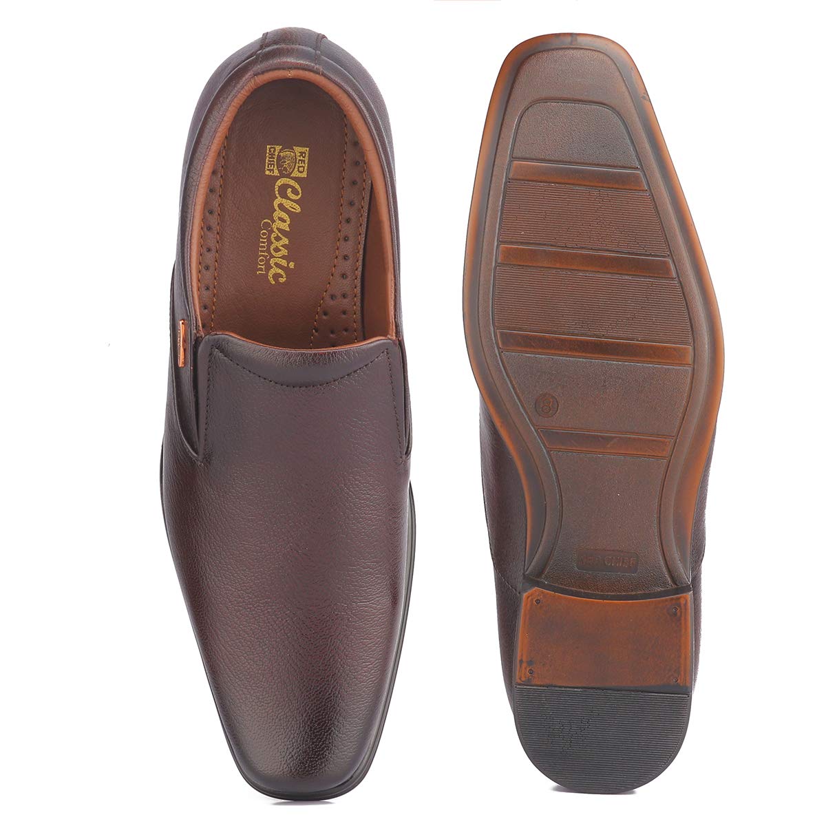 Red Chief Dark Brown Leather Formal Slip on Shoes for Men_Size 10_UK_RC1999 095 - SaumyasStore