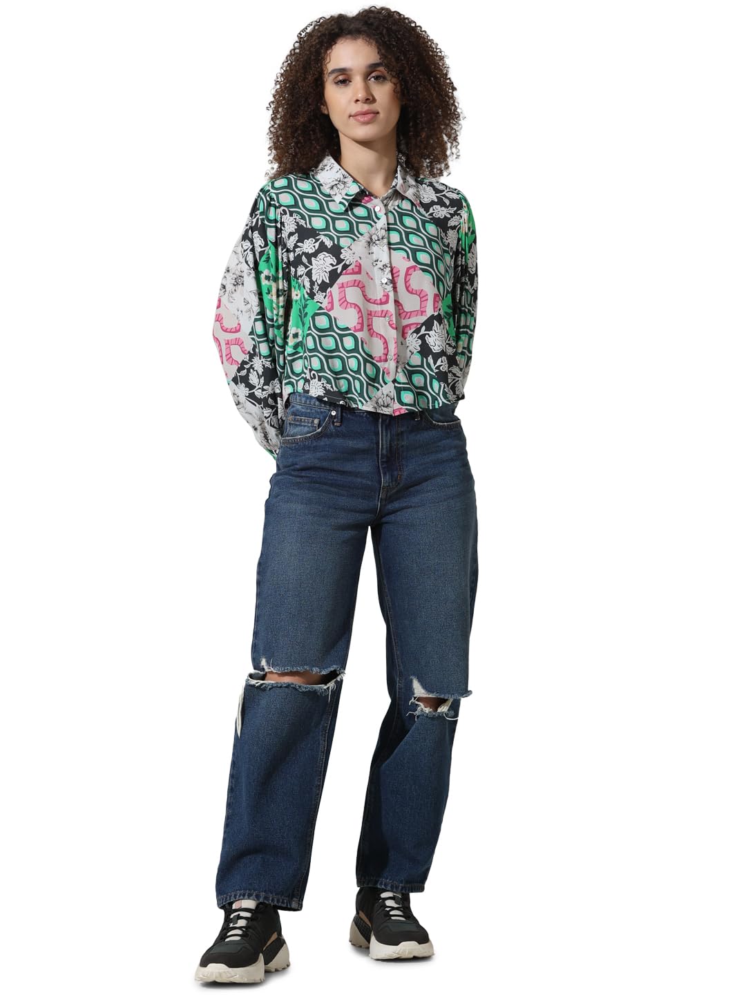 ONLY Women's Regular Fit Shirt (15334401- Greenbriar - SaumyasStore