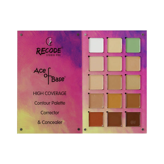 Recode Beauty Concealer, Colour Corrector & Contour Palette, Erases Dark Circles, Uneven Skin Tone, Redness, Blemishes, Even Scars, 15 Shades - SaumyasStore