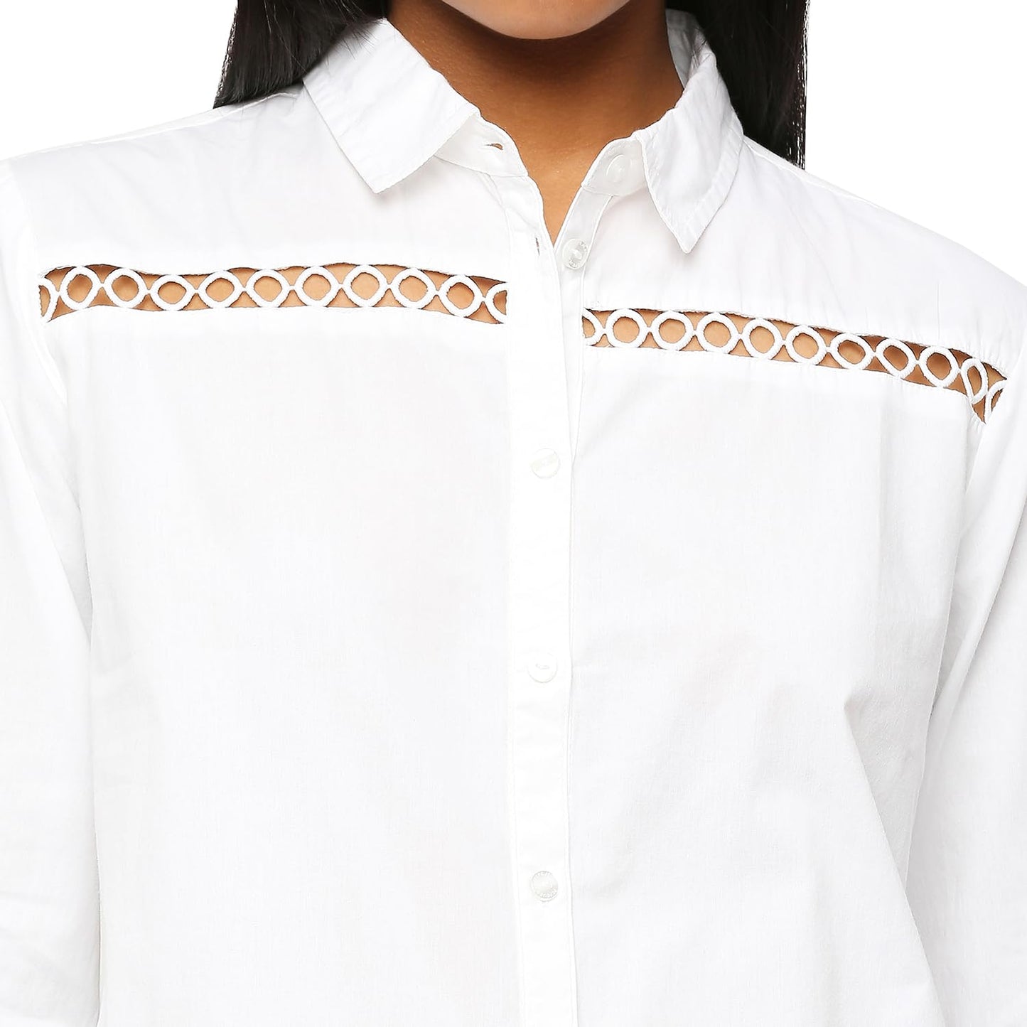 Pepe Jeans Women's Regular Fit Shirt (PL304742_White - SaumyasStore