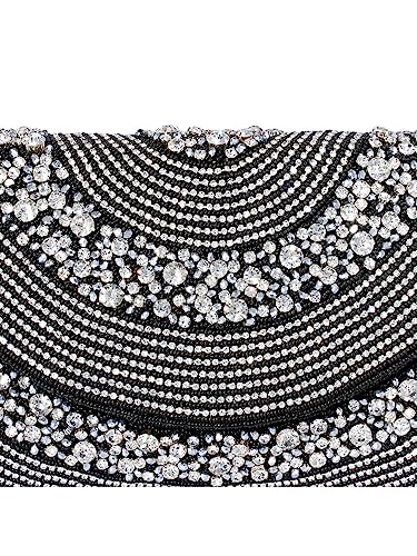 Peora Black Silver Clutch Purses for Women Handmade Evening Handbag Stylish Bridal Fashion Clutch Bag for Girls - SaumyasStore