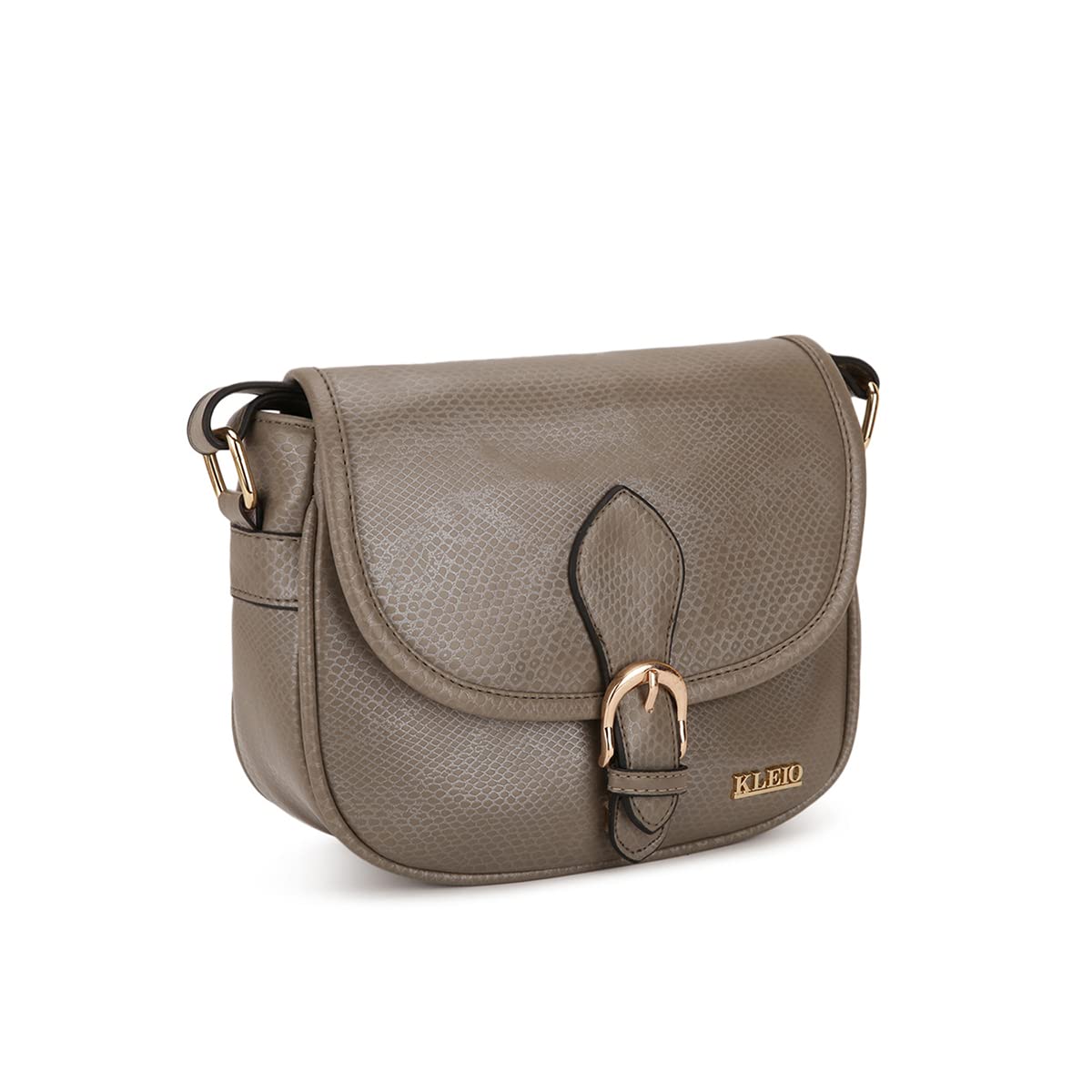 KLEIO Snake Faux Leather Side Cross Body Sling Bag for Women's/Girls (HO8053KL-GY)(GREY) - SaumyasStore
