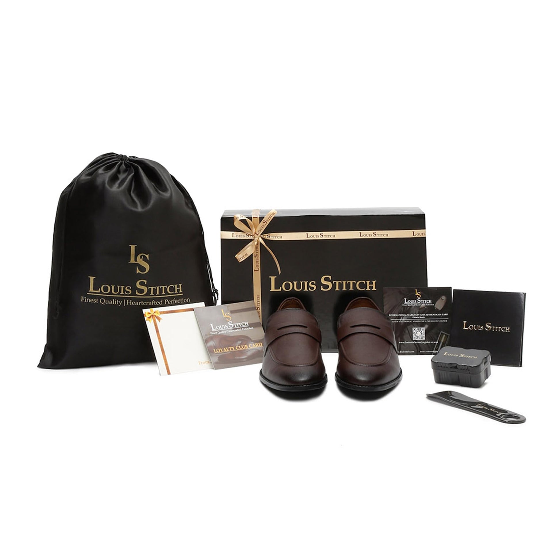 LOUIS STITCH Men's Brunette Brown Shoes Slipon Style Comfortable Moccasins for Men - SaumyasStore