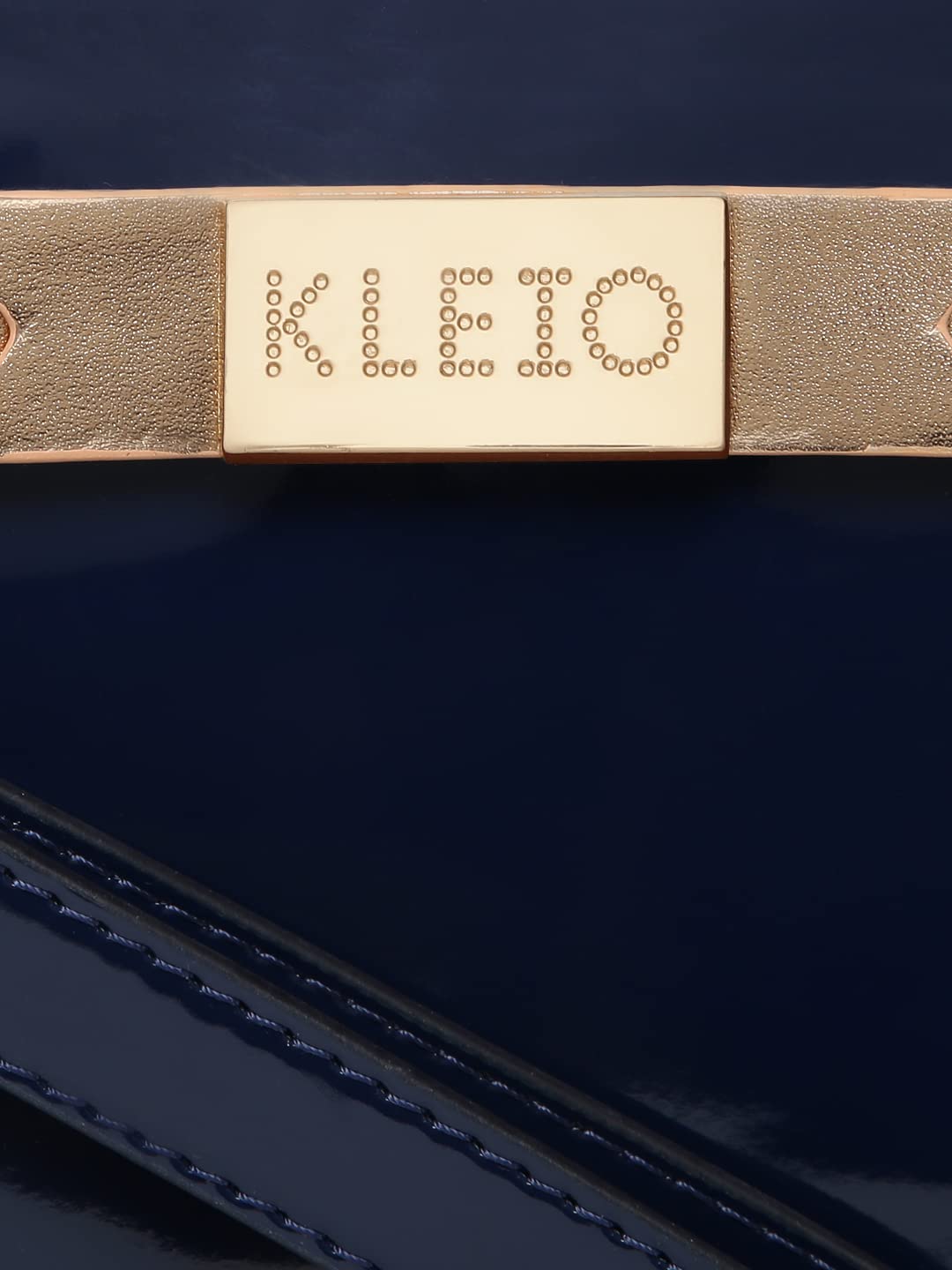 KLEIO Patent PU Leather Sling Crossbody Pouch for Women and Girls (HO8061KL-NB)(NAVY BLUE) - SaumyasStore