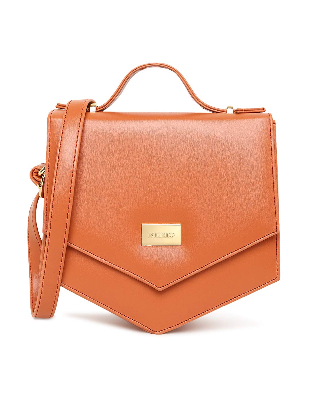 KLEIO PU Vibrant Unique Shape Cross Body Sling Hand Bag For Girls Women Ladies (Tan) (HO8012KL-TA) - SaumyasStore