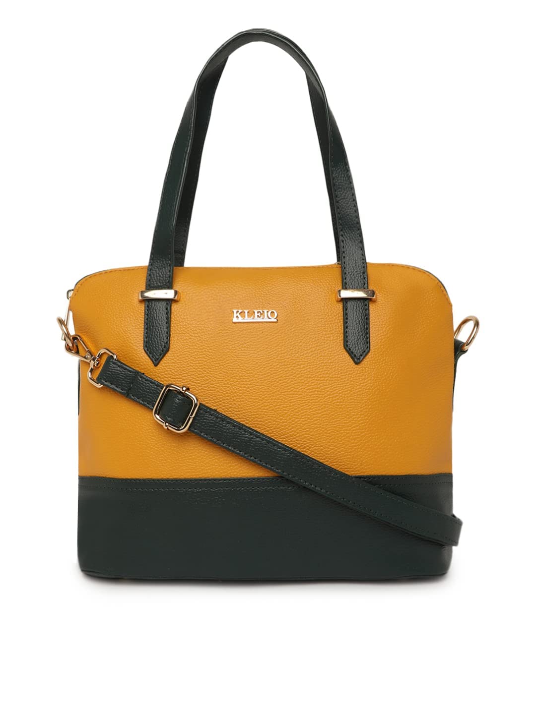 KLEIO PU Leather Twin Colour Hand Bag Purse For Girls Women Ladies (Dark Brown::White) (HO9003KL-DBWH) - SaumyasStore