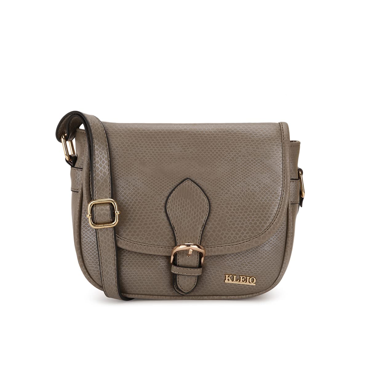 KLEIO Snake Faux Leather Side Cross Body Sling Bag for Women's/Girls (HO8053KL-GY)(GREY) - SaumyasStore