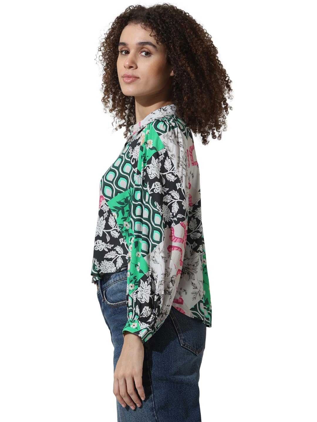 ONLY Women's Regular Fit Shirt (15334401- Greenbriar - SaumyasStore