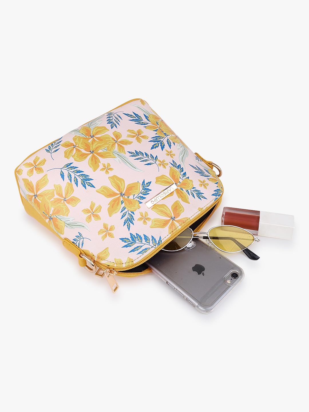 LAPIS O LUPO Women Flower Sling Bag (LLSL00105YL5 Yellow) - SaumyasStore
