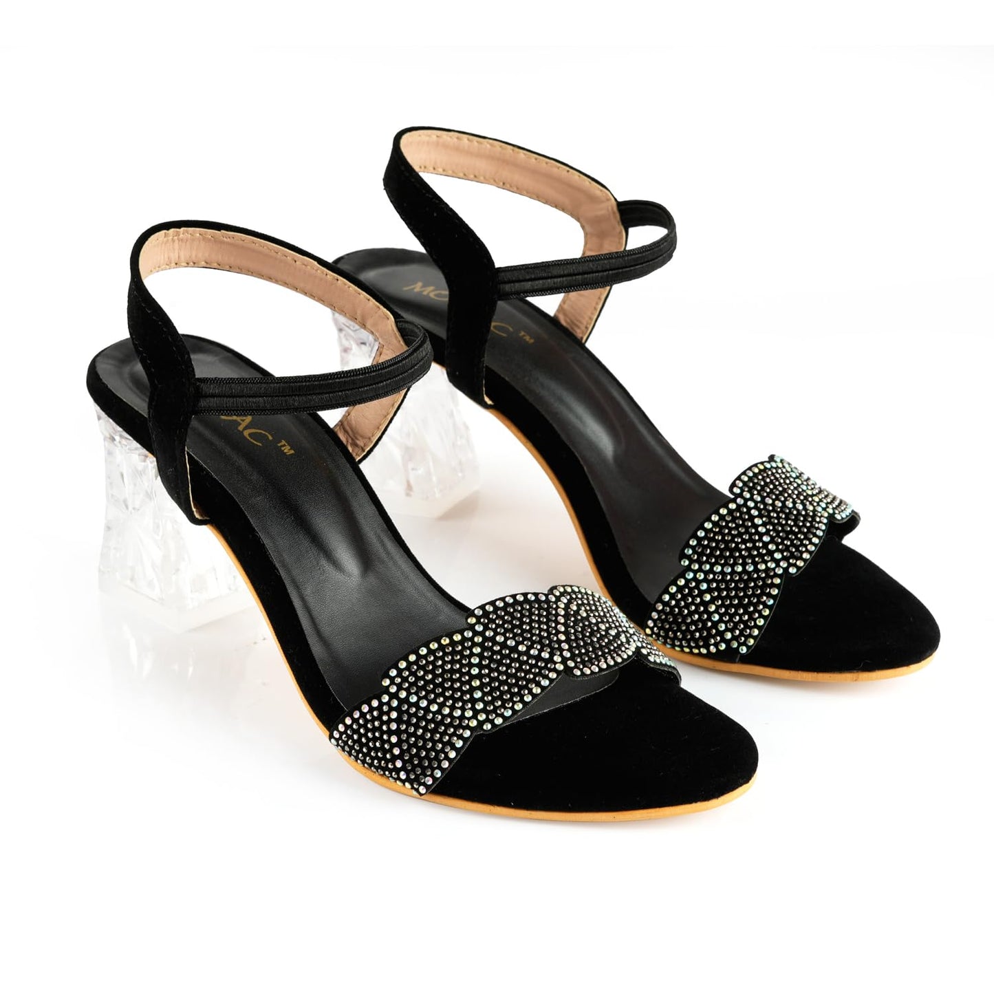 MOSAC Women's Block Heels Fashion Sandals Wedding Sandals for Women & Girls (Black) - SaumyasStore