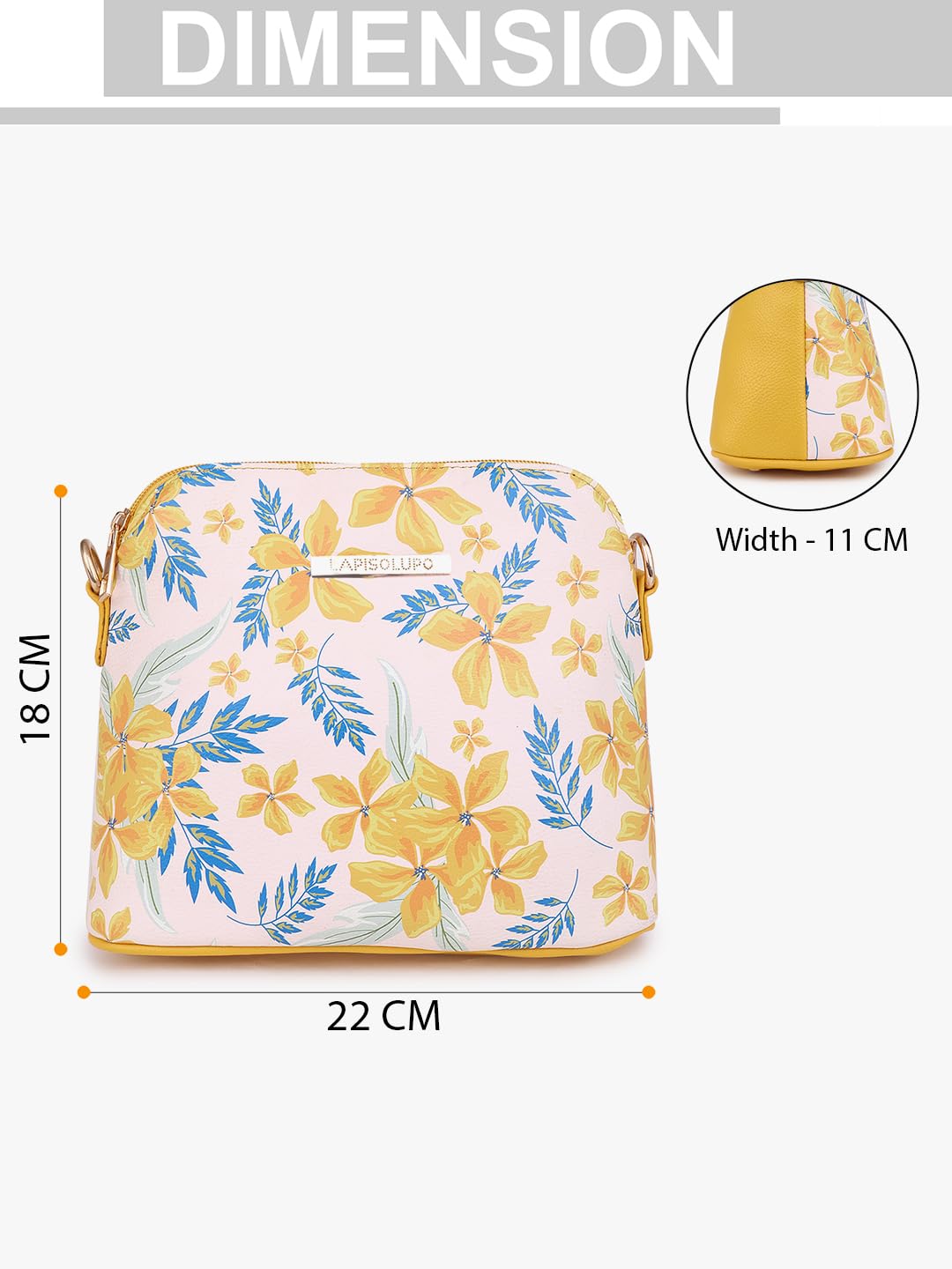 LAPIS O LUPO Women Flower Sling Bag (LLSL00105YL5 Yellow) - SaumyasStore