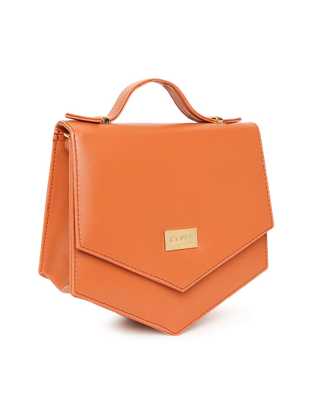 KLEIO PU Vibrant Unique Shape Cross Body Sling Hand Bag For Girls Women Ladies (Tan) (HO8012KL-TA) - SaumyasStore