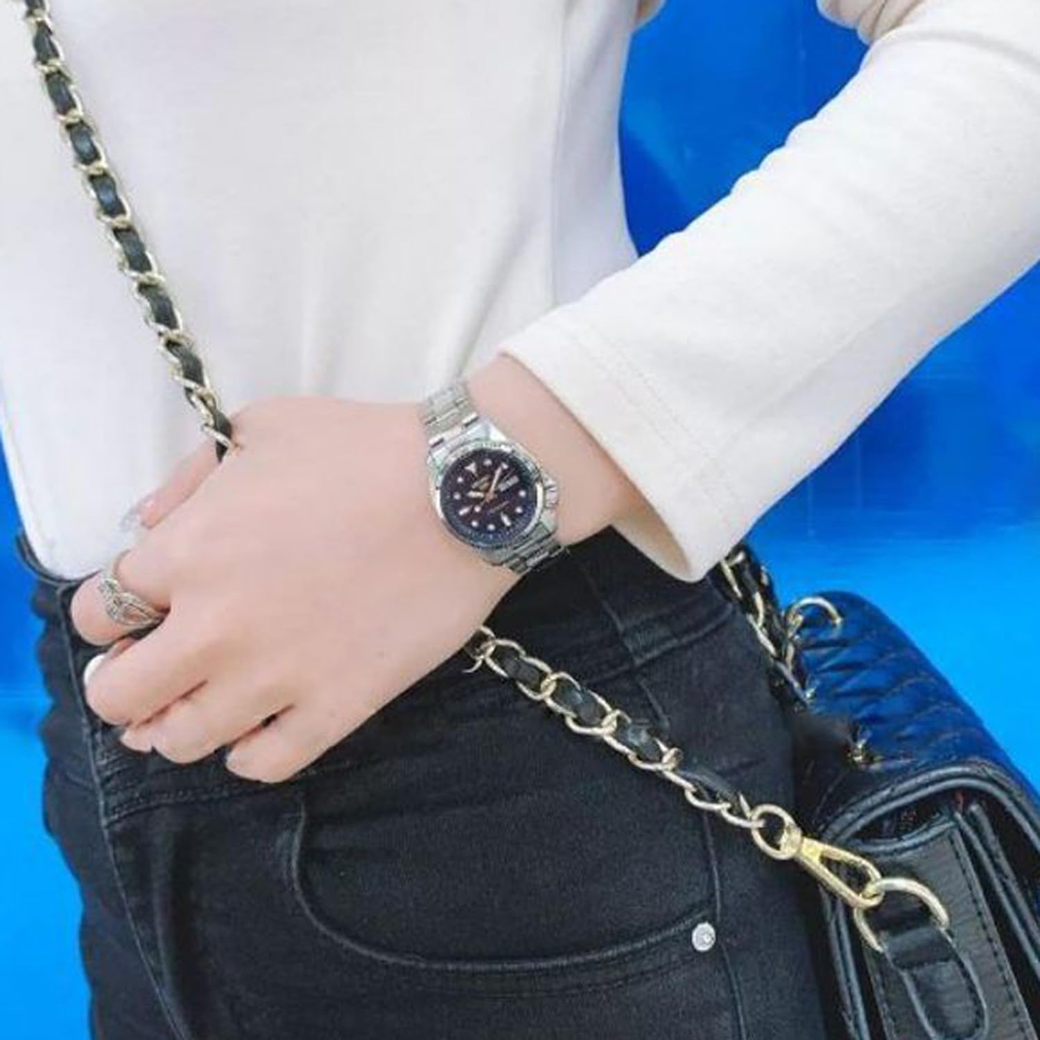 Seiko Analogue Blue Dial Women's Watch - SaumyasStore