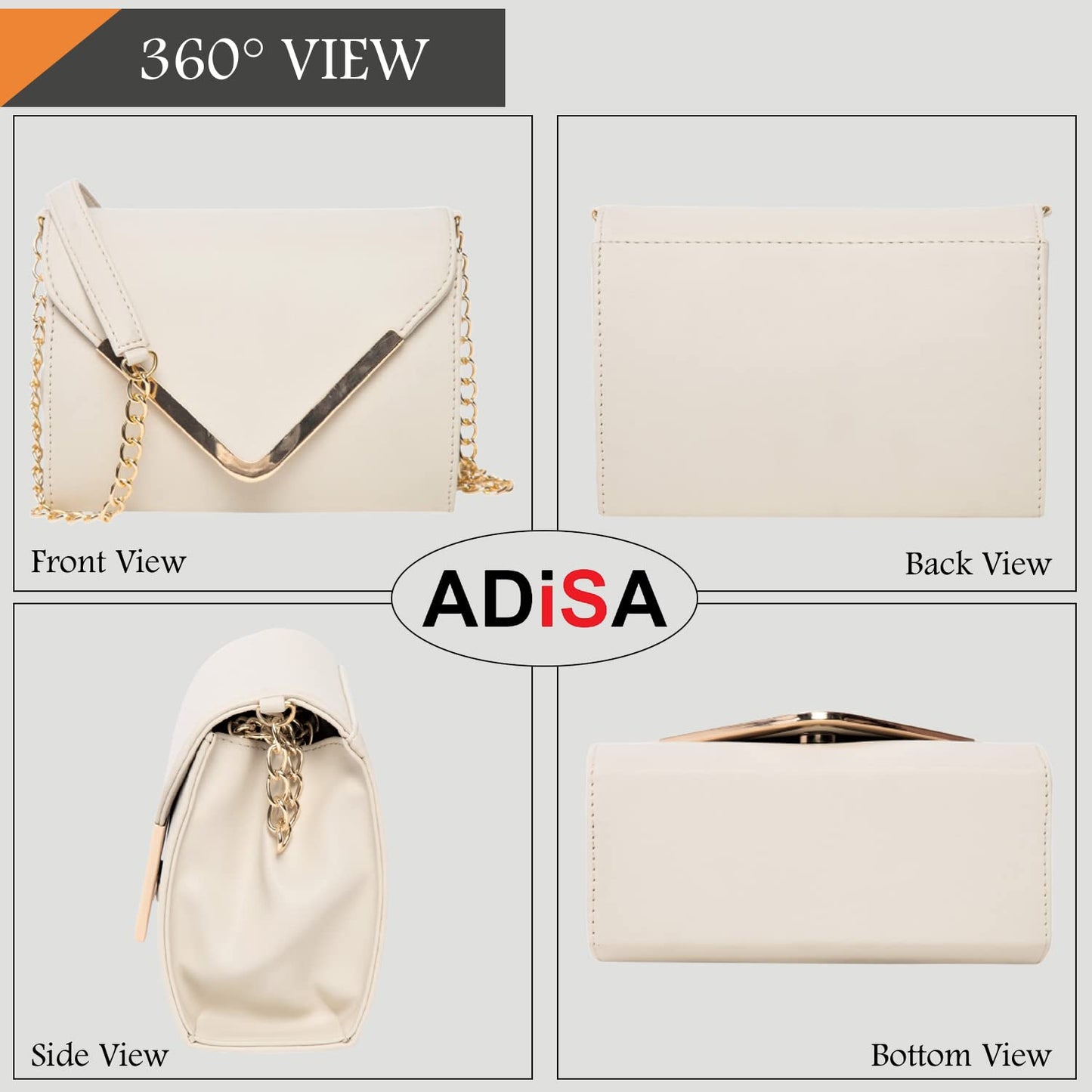 ADISA Women's Sling Bag (Off White) - SaumyasStore