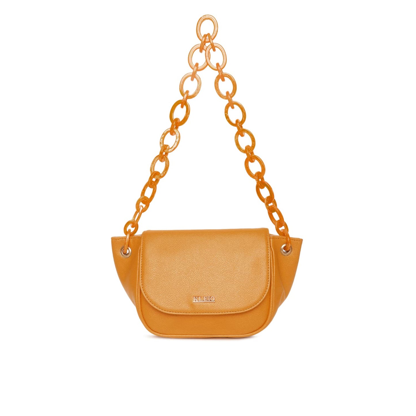 KLEIO Leather Side Sling Bag (Mustard) for Women with Adjustable Shoulder Strap & Magnetic Flap Closure | Short Strap Crossbody Bag for Girls to use Everyday in Formal and Casual Setting - SaumyasStore