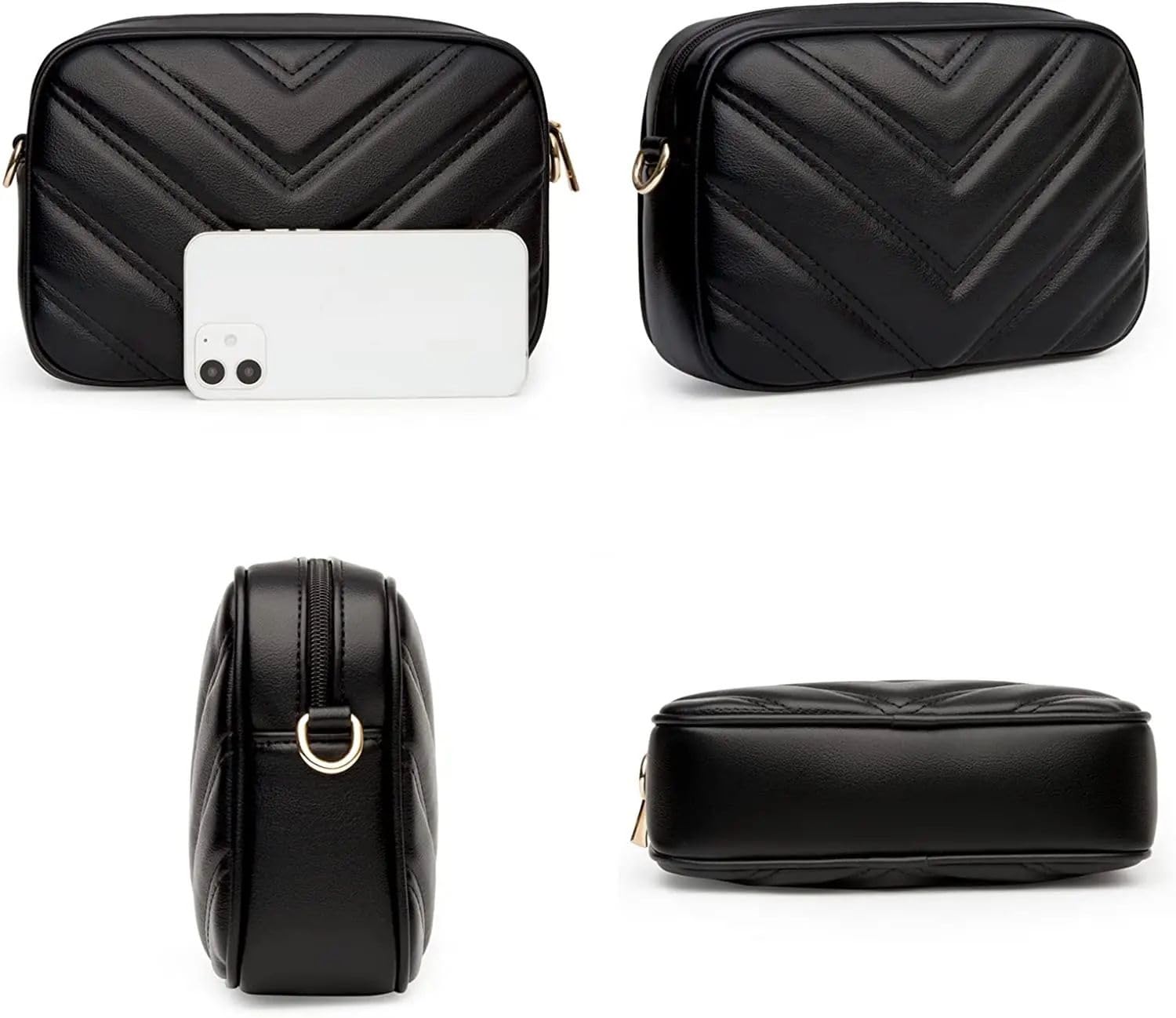 ADISA Women's Girls Cross Body Sling Bag with Pouch (SL5127_Black) - SaumyasStore