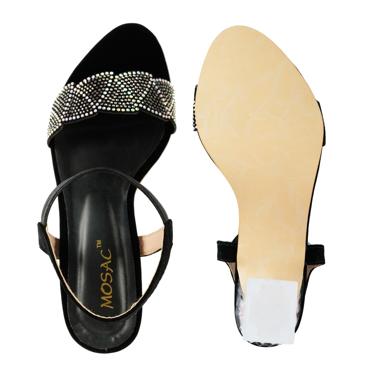 MOSAC Women's Block Heels Fashion Sandals Wedding Sandals for Women & Girls (Black) - SaumyasStore