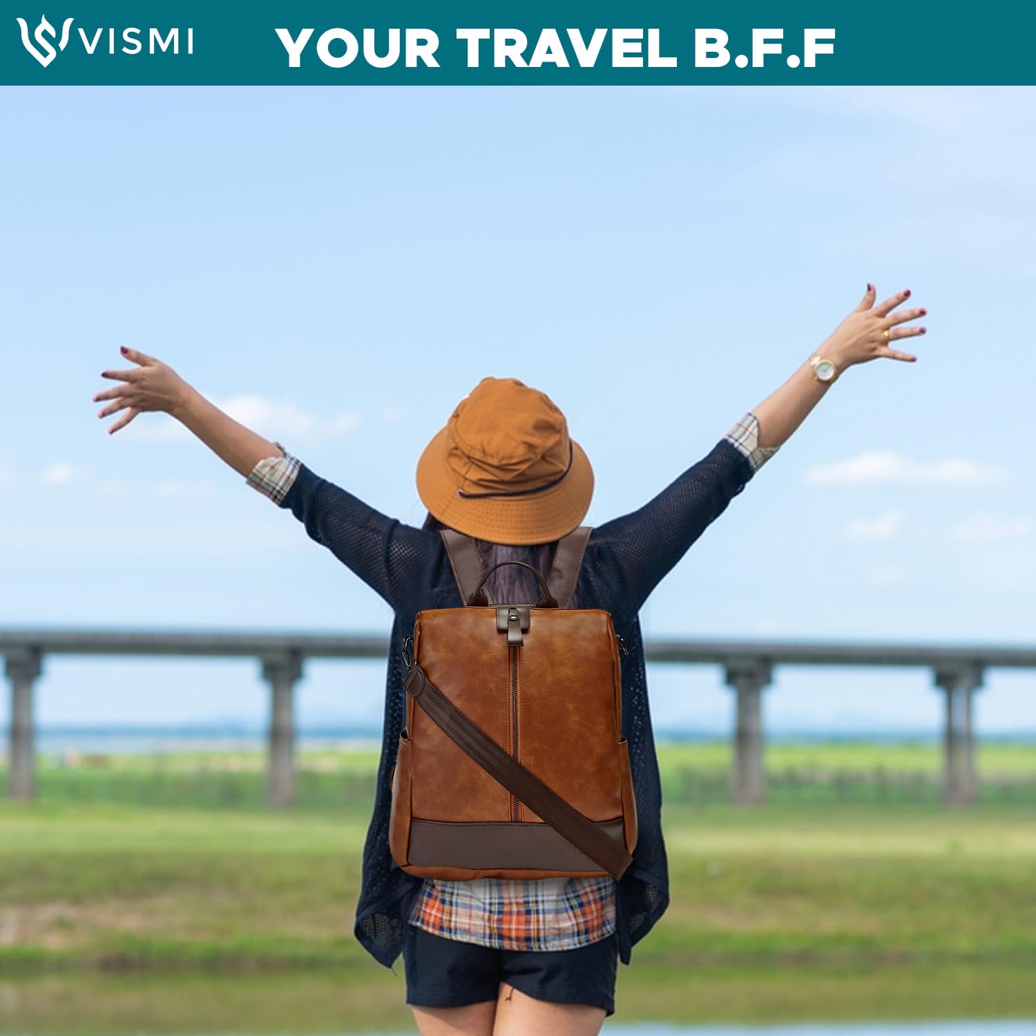 VISMIINTREND Stylish Leather Backpack Handbag Shoulder Sling Purse Bag for Women and Girls | College Bags | Belt | Travel | Work | Birthday Gift for Wife | Friend | Rakhi Gifts for Sister | Bhabhi - SaumyasStore