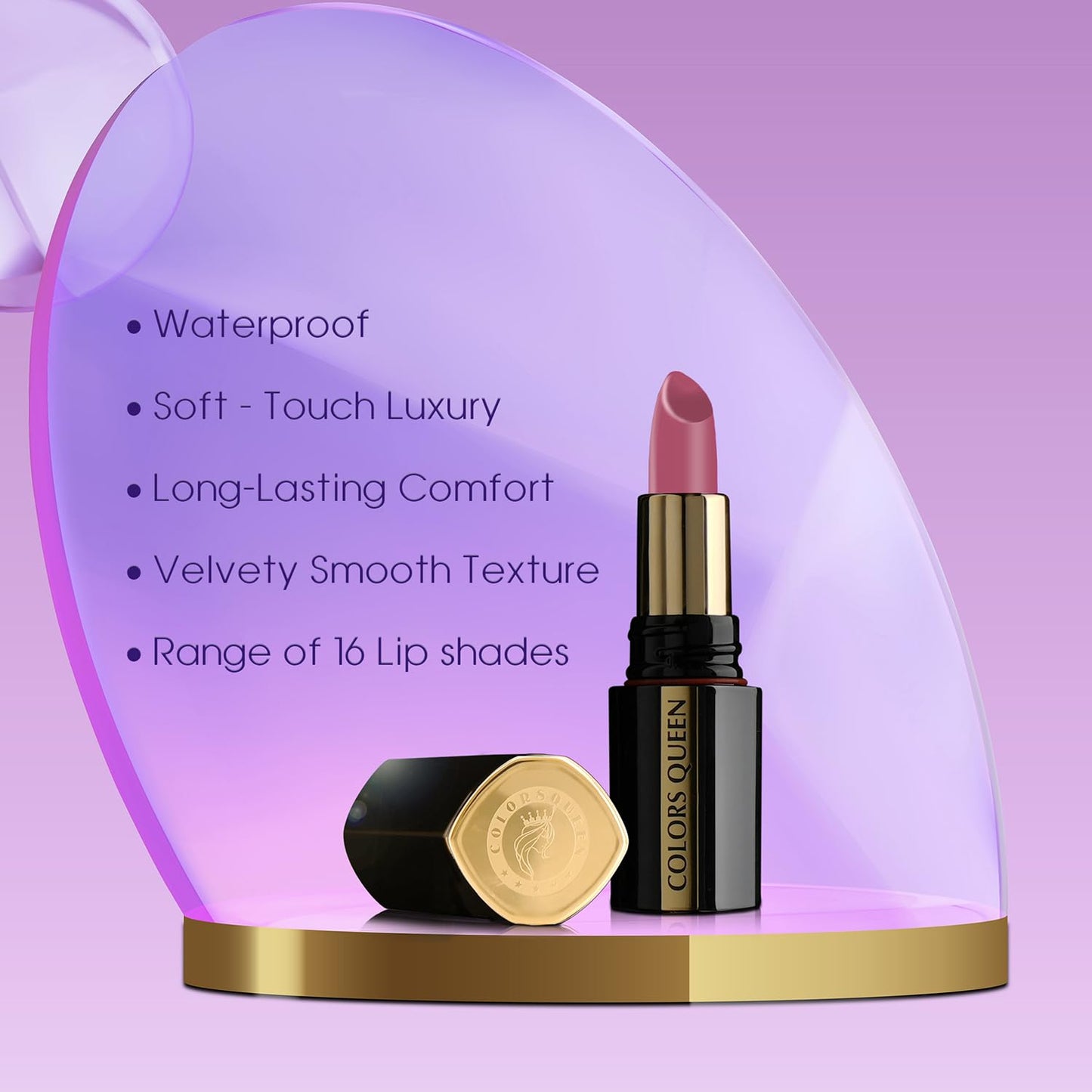 Colors Queen Luxury Matte Non Transfer Lipstick - 06 Nude Toast, 4g | Highly Pigmented, Single Stroke Application, Ultra Matte Long Lasting Lipstick | Smudge Proof & Waterproof Lipstick for Women - SaumyasStore