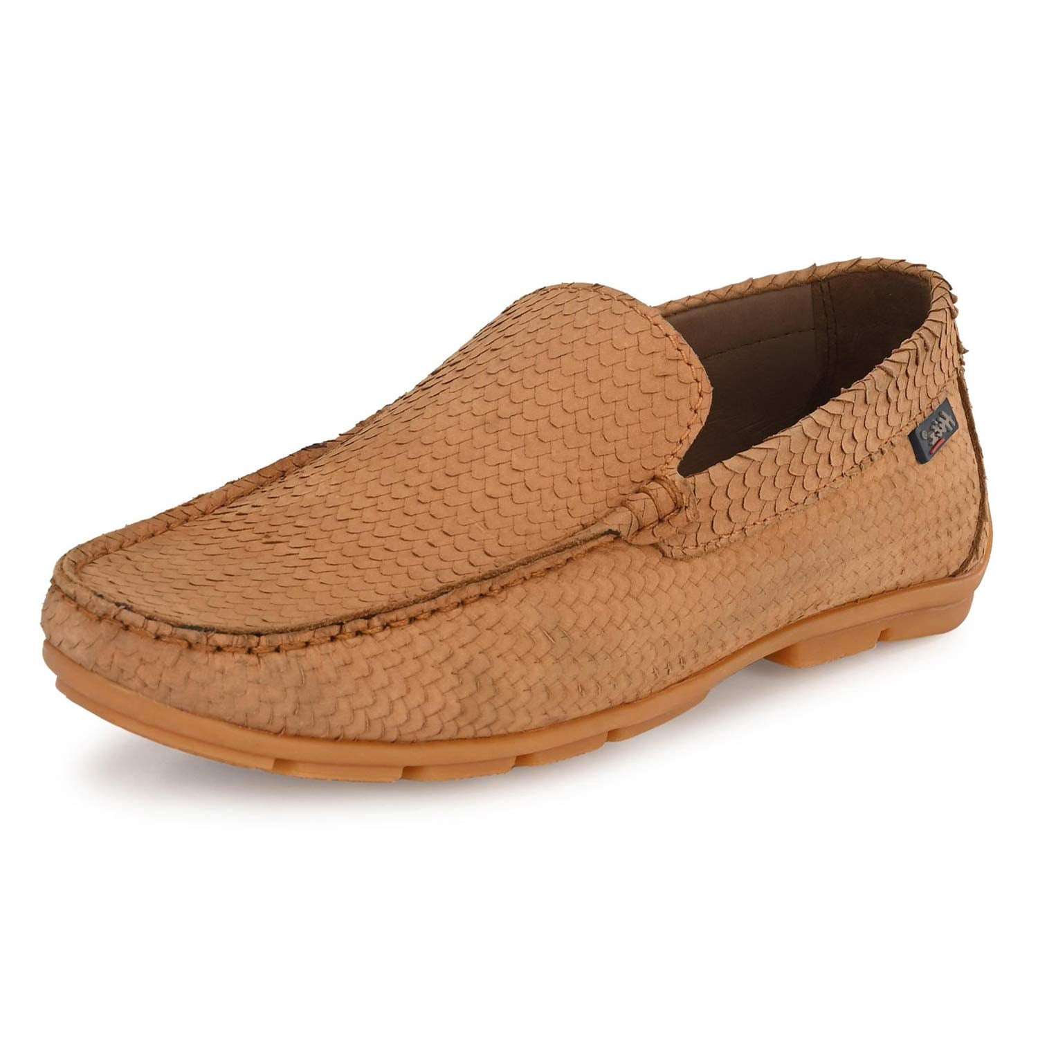 HITZ Men's Tan Leather Moccasins Loafer Shoes - SaumyasStore