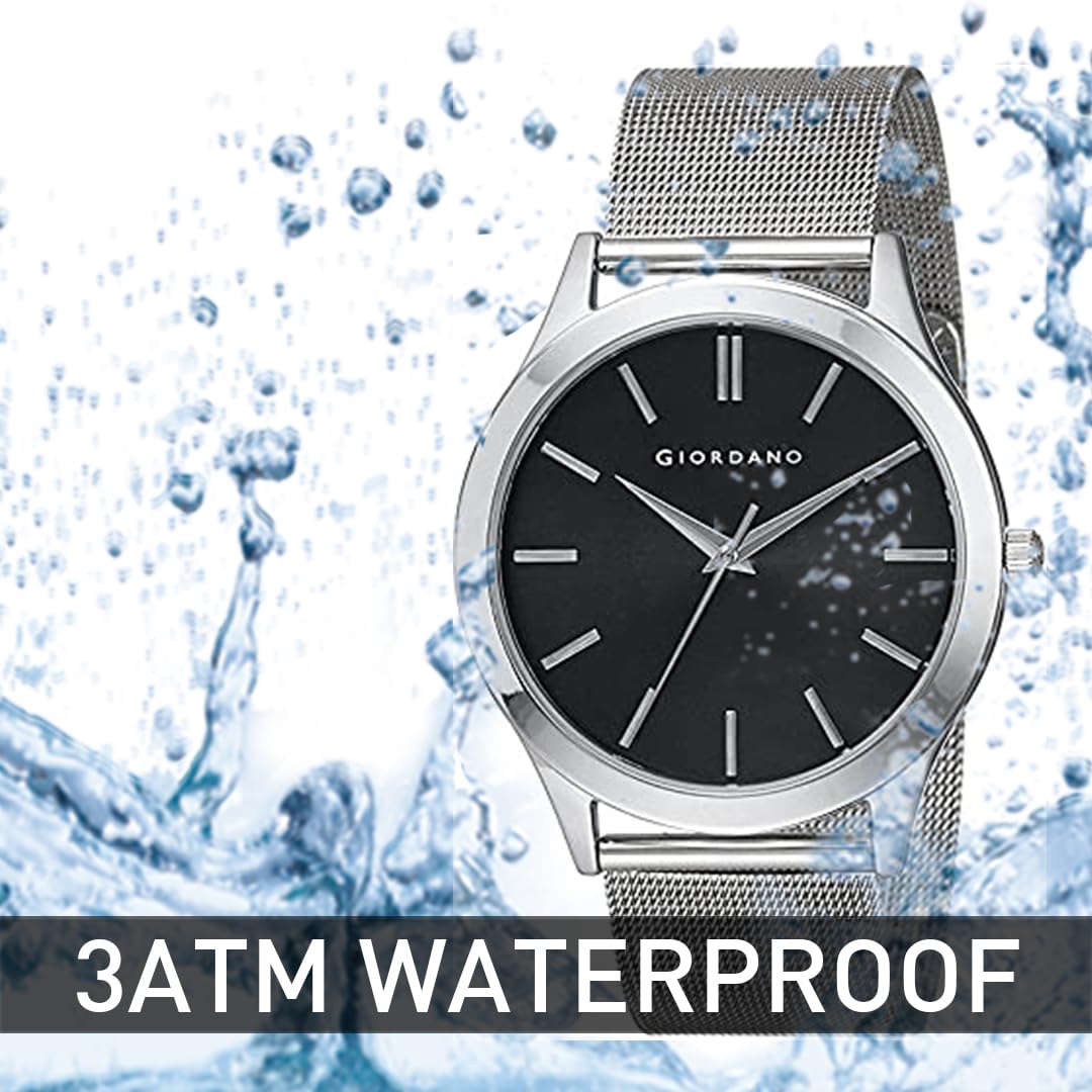 Giordano Analog Wrist Watch for Man with Color Variant |Classy Wired Mesh Band - A1051 - SaumyasStore