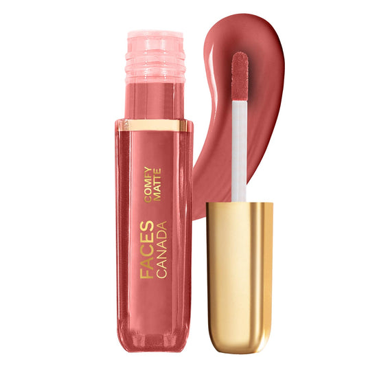 FACES CANADA Comfy Matte Liquid Lipstick - Lost In Memory 24, 3 ml | Comfortable 10HR Longstay | Intense Matte Color | Almond Oil & Vitamin E Infused | Super Smooth | No Dryness | No Alcohol - SaumyasStore