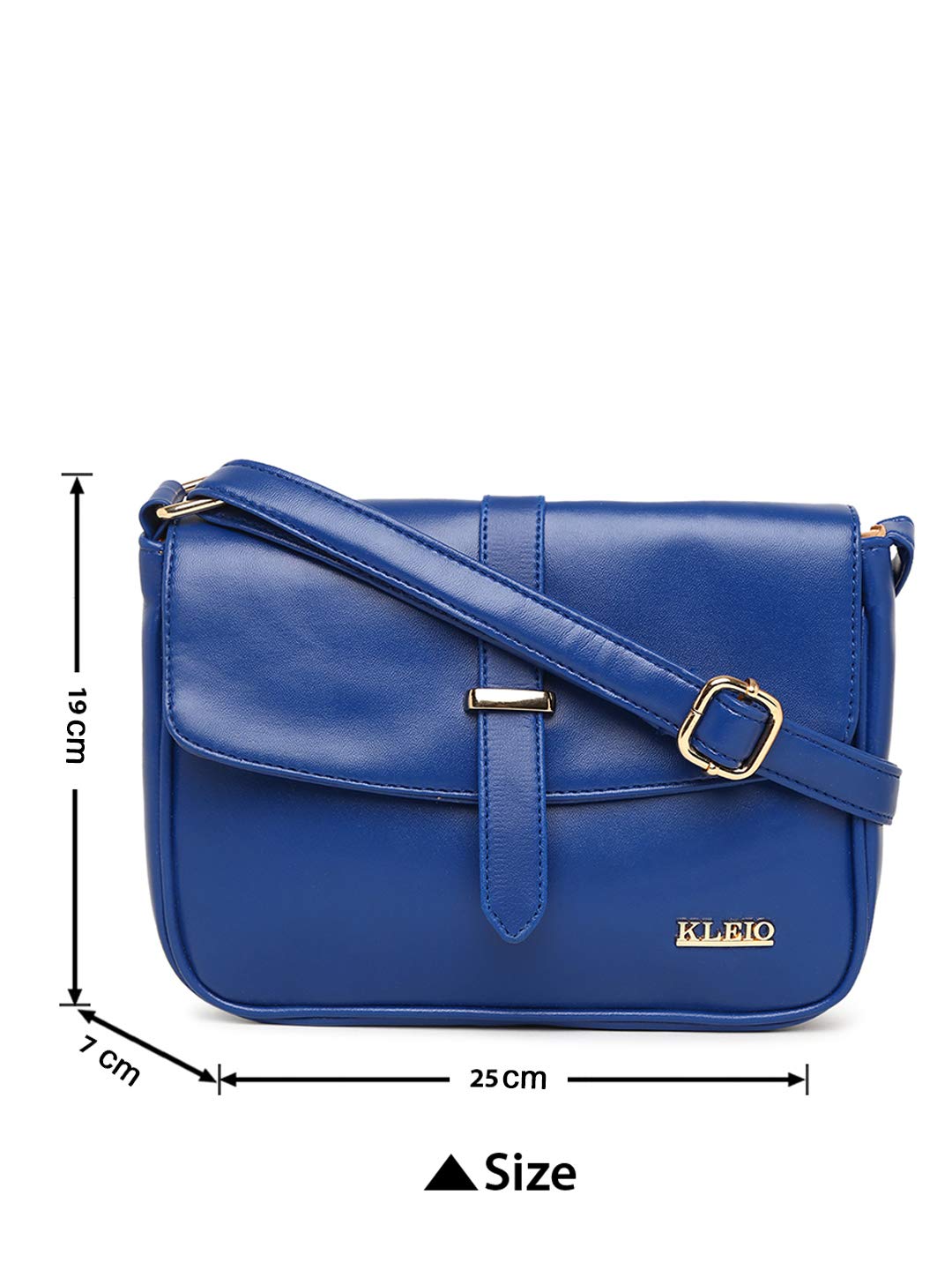 KLEIO Stylish PU Sling Bag for Women/Girls (Royal Blue) (HO8016KL-RB) - SaumyasStore