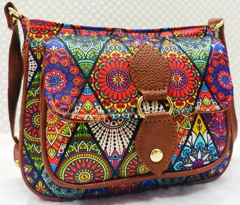 Stylish Artificial Leather Printed Sling Bags For Women - SaumyasStore