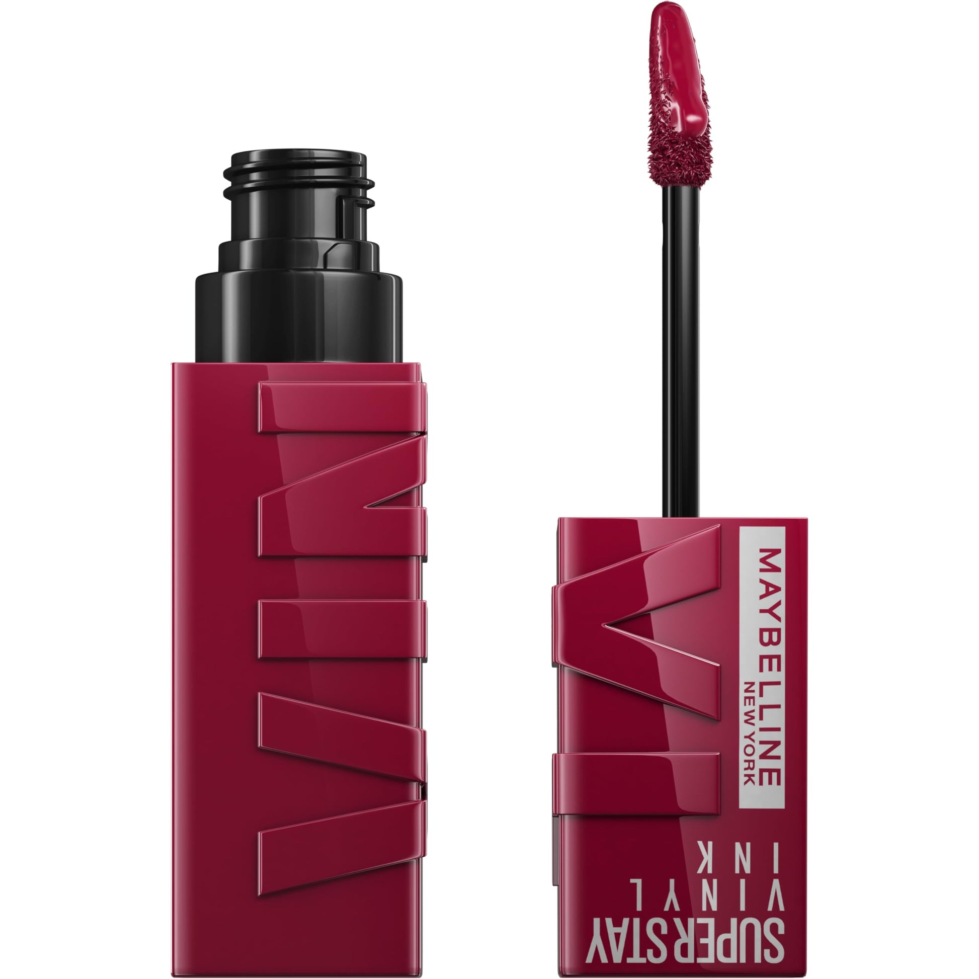 Maybelline New York Super Stay Vinyl Ink Longwear No-Budge Liquid Lipcolor Makeup, Highly Pigmented Color and Instant Shine, Unrivaled, Berry Burgundy Lipstick, 0.14 fl oz, 1 Count - SaumyasStore