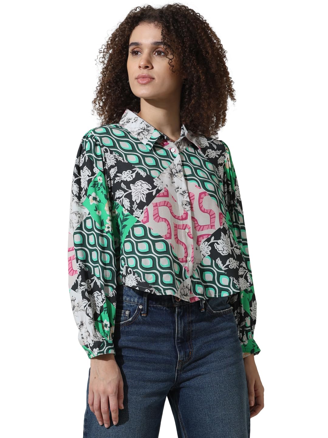 ONLY Women's Regular Fit Shirt (15334401- Greenbriar - SaumyasStore