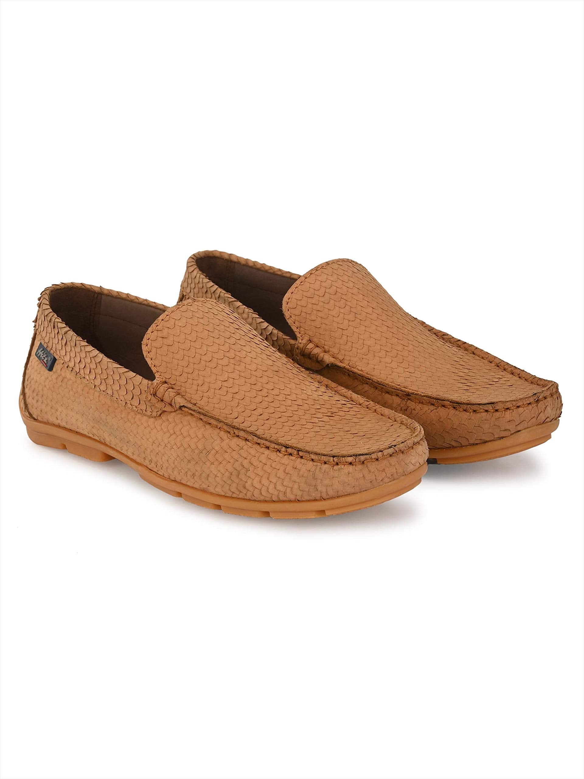 HITZ Men's Tan Leather Moccasins Loafer Shoes - SaumyasStore