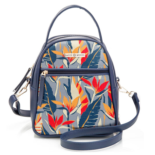 SACCI MUCCI Women's Satchel Bag | Ladies Purse Handbag | Women's Handbag - Exotic Jungle (Navy Blue) - SaumyasStore