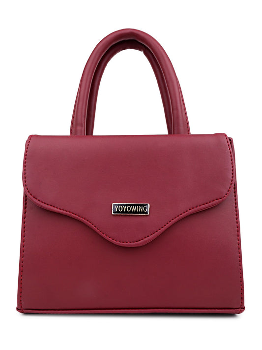 YOYOWING Hand bag for women Synthetic Leather Cross body Ladies sling purse travel shoulder strap (Cherry) - SaumyasStore